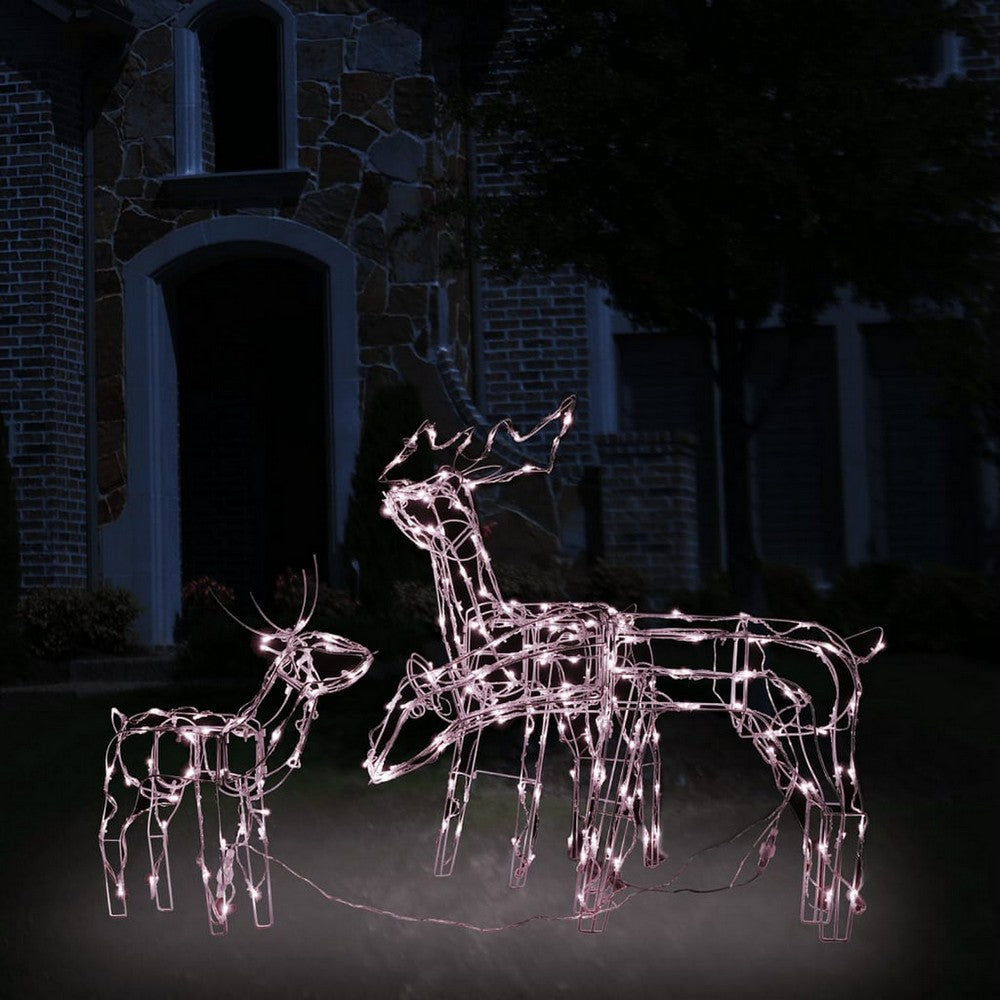 Meyi 3pc Outdoor Reindeer Family Christmas Decoration, 229 Warm White LEDs