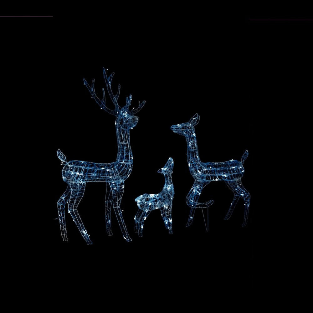 Meyi 3pc Outdoor Reindeer Family Christmas Decor, 300 Cool White LEDs