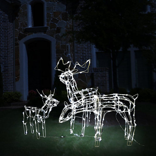 Meyi 3pc Outdoor Reindeer Family Christmas Decor, 229 Cool White LED