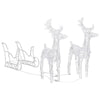 4pc Outdoor Reindeer n Sleigh Christmas Decoration 240 Cool White LED BM325643