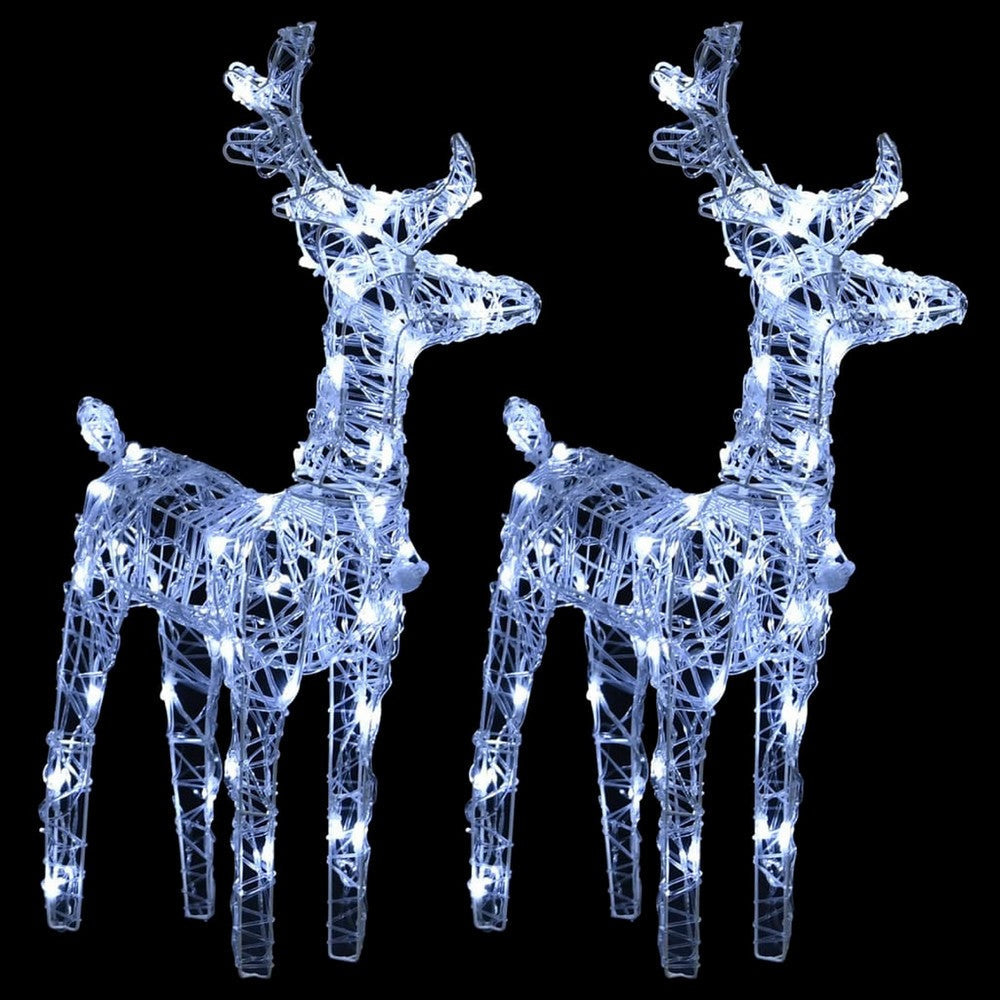 4pc Outdoor Reindeer n Sleigh Christmas Decoration 240 Cool White LED BM325643