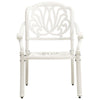 Outdoor Patio Chairs Set of 2 Floral Pattern Backrest White Aluminum BM325646