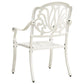 Outdoor Patio Chairs Set of 2 Floral Pattern Backrest White Aluminum BM325646