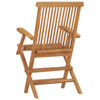 Foldable Outdoor Lounge Chair Set of 3 Slatted Back Brown Teak Wood BM325649