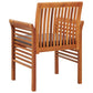 Kim Outdoor Dining Chair Slatted Solid Acacia Wood Gray Cushion BM325656