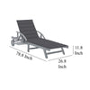 Patio Sun Chaise Lounger with Wheels Gray Solid Acacia Wood 78’’ BM325660