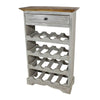 Wine Rack with Drawer 4 Bottle Shelves Brown and Gray Wood 34’’ BM325663