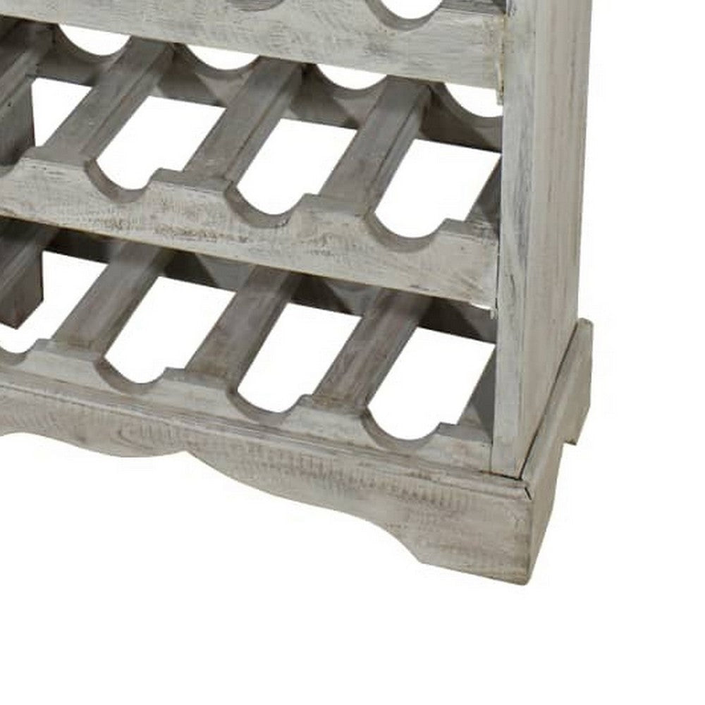 Wine Rack with Drawer 4 Bottle Shelves Brown and Gray Wood 34’’ BM325663