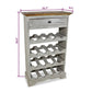 Wine Rack with Drawer 4 Bottle Shelves Brown and Gray Wood 34’’ BM325663