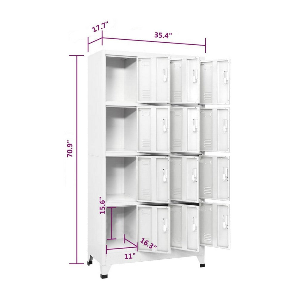 Rim Locker Cabinet with 12 Storage Compartments Slate Gray Steel BM325680