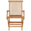 Folding Outdoor Chair Set of 2 Brown Solid Teak Wood Slatted Back BM325682