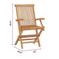 Folding Outdoor Chair Set of 2 Brown Solid Teak Wood Slatted Back BM325682