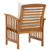 Mia Outdoor Chair Set of 2 White Fabric Brown Wood Slatted Design BM325687