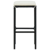 5 Piece Outdoor Bar Set 1 Table 4 Cushioned Stools Black Rattan BM325688