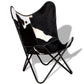 Butterfly Chair Black and White Genuine Cowhide Upholstery Metal BM325703