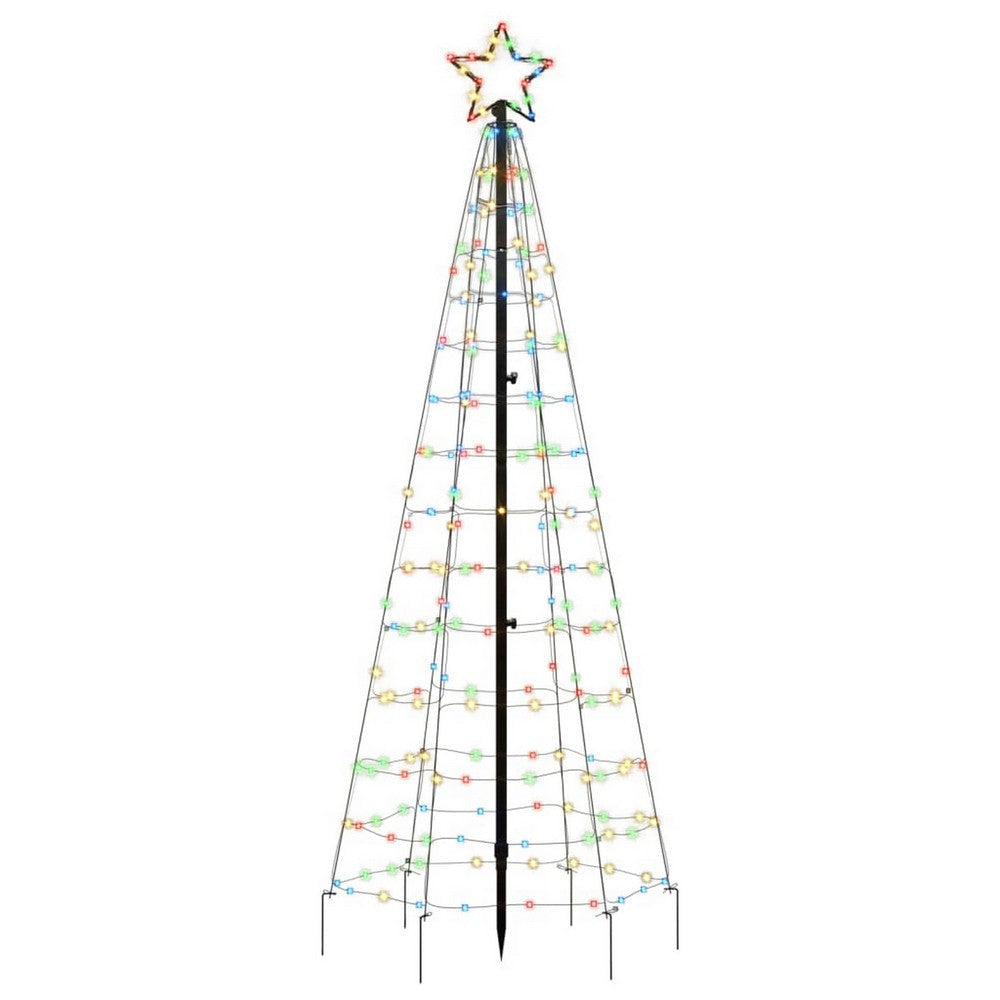 Hiko 6 Foot Lighted Metal Christmas Tree with LED, 8 Multicolor Effect