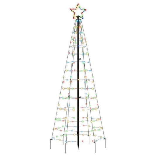 Hiko 6 Foot Lighted Metal Christmas Tree with LED, 8 Multicolor Effect