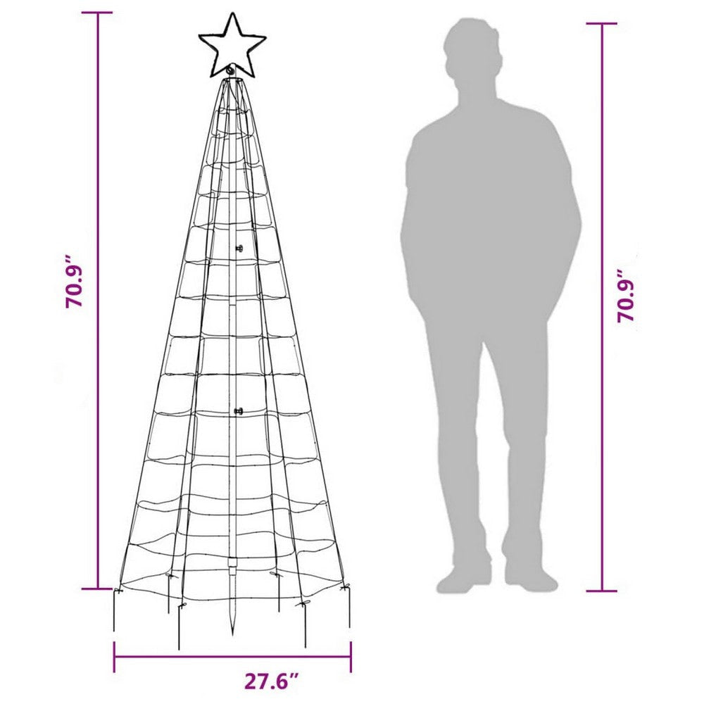 Hiko 6 Foot Lighted Metal Christmas Tree with LED 8 Warm White Effect BM325708