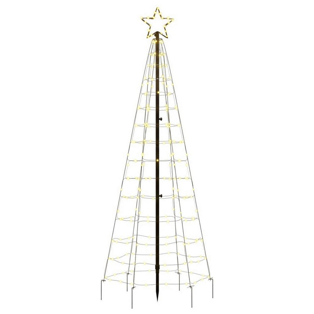 Hiko 6 Foot Lighted Metal Christmas Tree with LED, 8 Warm White Effect