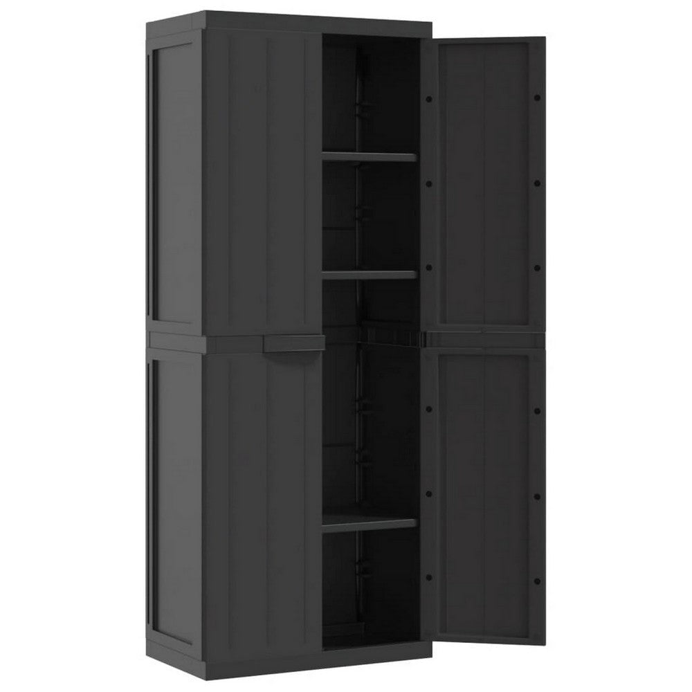 Dore 65’’ Garage Storage Cabinet Lockable Outdoor Weatherproof Black BM325709