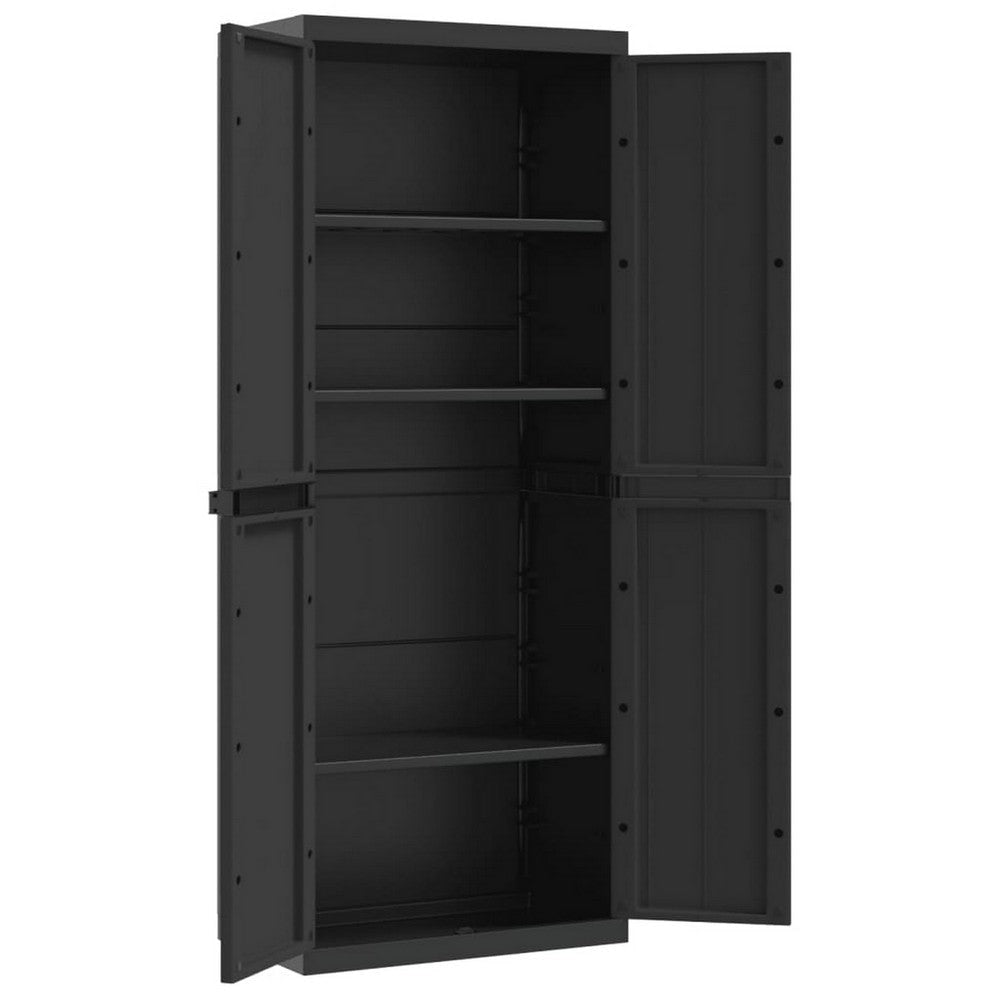 Dore 65’’ Garage Storage Cabinet Lockable Outdoor Weatherproof Black BM325709