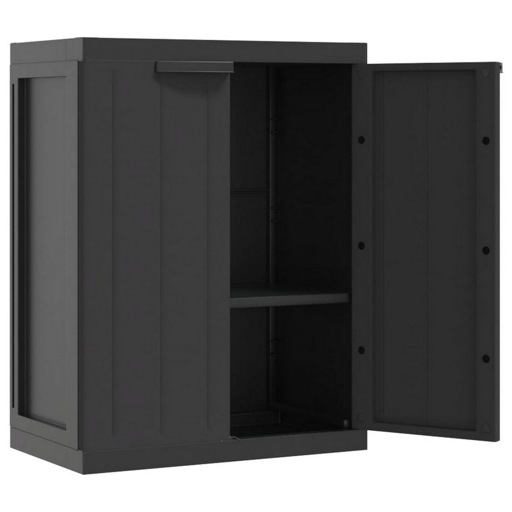 Dore 34in Garage Storage Cabinet Lockable Outdoor Weatherproof Black BM325710