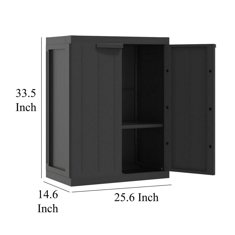 Dore 34in Garage Storage Cabinet Lockable Outdoor Weatherproof Black BM325710