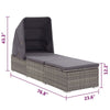 Casey Sun Chaise Lounger with Canopy Cushion Gray Rattan 77’’ BM325717