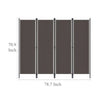 Freestanding Room Divider with 4 Panels Dark Gray Fabric 71x79 Iron BM325719