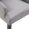 Dining Side Chair Set of 2 Tufted Back Black Legs Light Gray Fabric BM325720