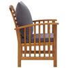 Mia Outdoor Patio Chair Set of 2 Gray Cushions Slatted Acacia Wood BM325721