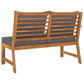 Patio Bench w Gray Cushions Slatted Brown Solid Acacia Wood 45’’ BM325722