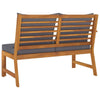 Patio Bench w Gray Cushions Slatted Brown Solid Acacia Wood 45’’ BM325722