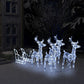 Garden 4pc Reindeer and Sleigh Christmas Decoration, 240 LEDs, White