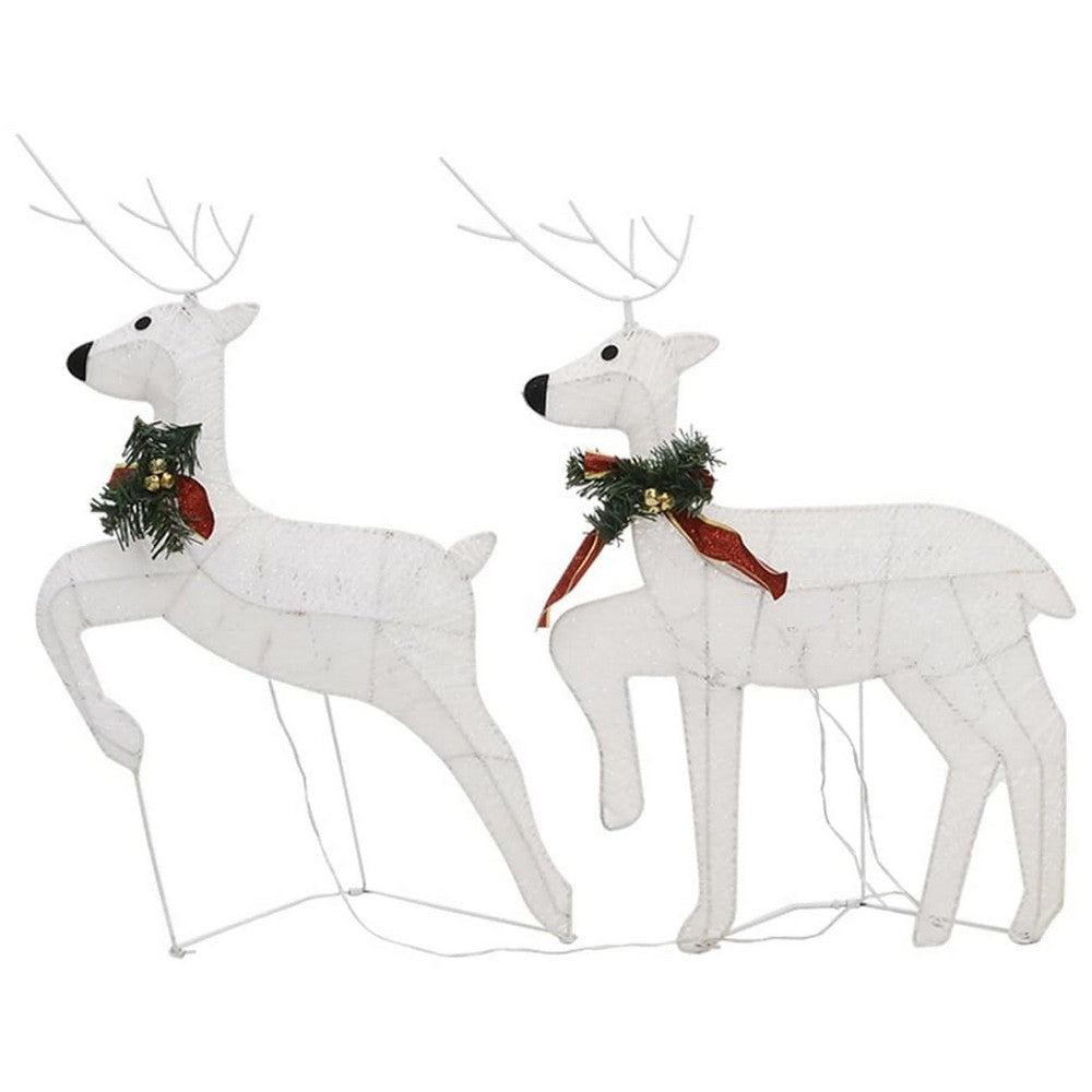 Garden 6pc Reindeer Christmas Decoration Set 120 LEDs Cool White BM325725