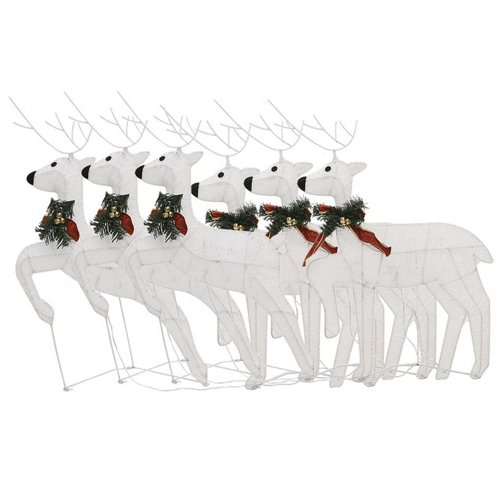 Garden 6pc Reindeer Christmas Decoration Set, 120 LEDs, Cool White