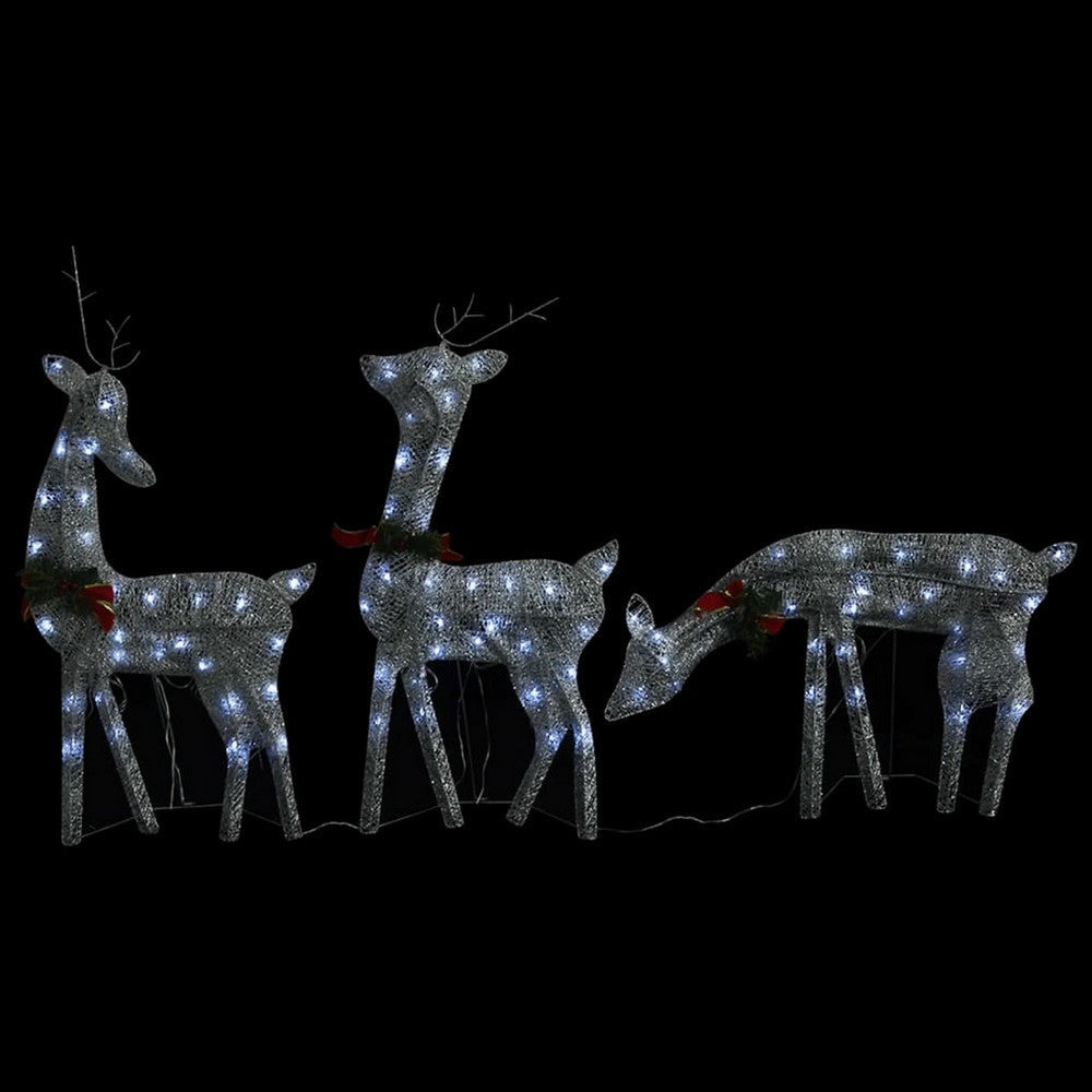 Garden 3pc Reindeer Christmas Decoration, 90 LEDs, Cool White Lights