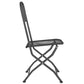 Outdoor Patio Chair Set of 2 Open Cutout Back Foldable Gray Metal BM325730