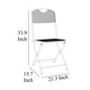 Outdoor Patio Chair Set of 2 Open Cutout Back Foldable Gray Metal BM325730