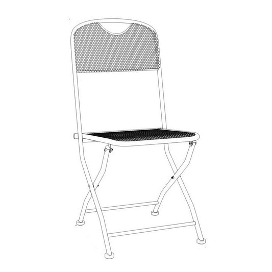 Outdoor Patio Chair Set of 2, Open Cutout Back, Foldable Gray Metal