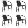 Outdoor Patio Chair Set of 4, Stackable, Plastic Rattan, Black