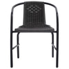 Outdoor Patio Chair Set of 4 Stackable Plastic Rattan Black BM325731