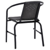 Outdoor Patio Chair Set of 4 Stackable Plastic Rattan Black BM325731