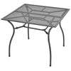 Outdoor Patio Dining Table 35’’ Square Mesh Top Classic Gray Metal BM325732