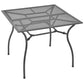 Outdoor Patio Dining Table, 35" Square Mesh Top Classic Gray Metal