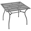 Outdoor Patio Dining Table, 35" Square Mesh Top Classic Gray Metal