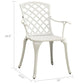 Outdoor Patio Chair Set of 4 Cutout Backrests White Aluminum Frame BM325733