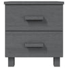 Bedside Nightstand Cabinet 2 Wide Drawers Dark Gray Solid Pinewood BM325739