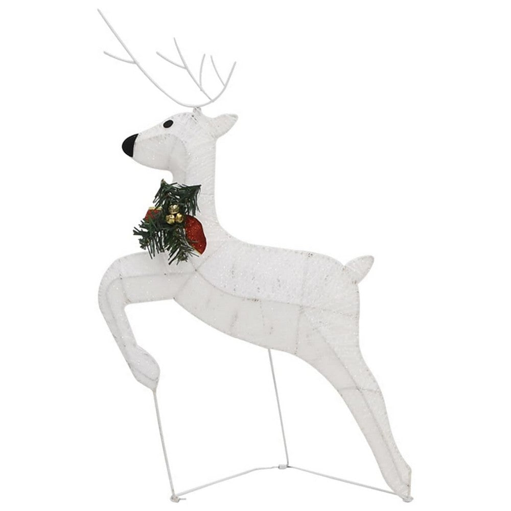 Garden 2pc Reindeer and Sleigh Christmas Decoration 60 LEDs White BM325743