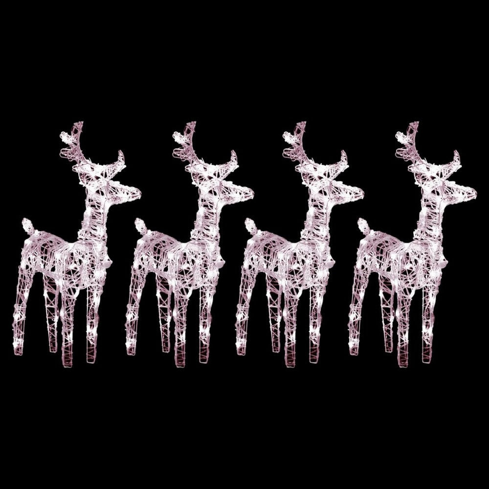 Garden 4pc Reindeer Christmas Decoration, 160 LEDs, Warm White Lights